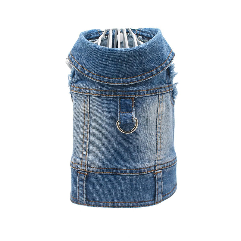 Dog Jean Jacket Denim Coat for Small Medium Girl Boy Dogs Vintage Lapel Vests Good Ductility clothes Chihuahua Yorkie Teacup Outfits（Blue,XX-Large） XX-Large Blue - PawsPlanet Australia