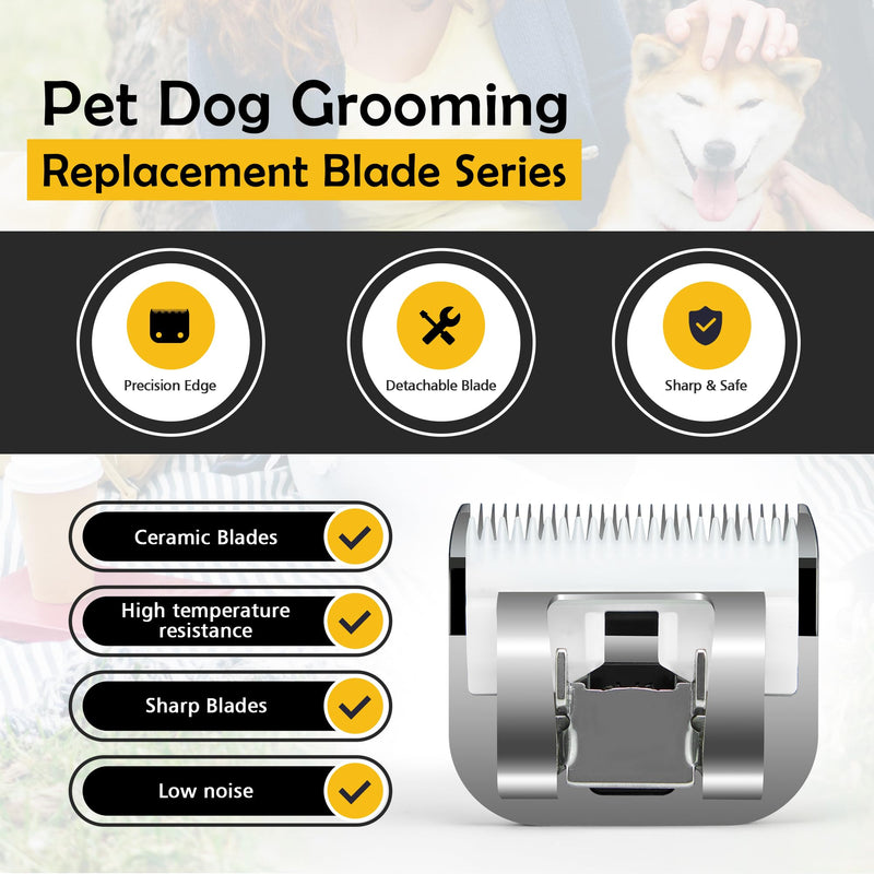 Detachable Steel Pet Grooming Clipper Blades, Size-4F, Compatible with Andis/wahl/Oster Dog Clippers Cut Length 3/8", Made of Ceramic and Stainless Steel Blade - PawsPlanet Australia