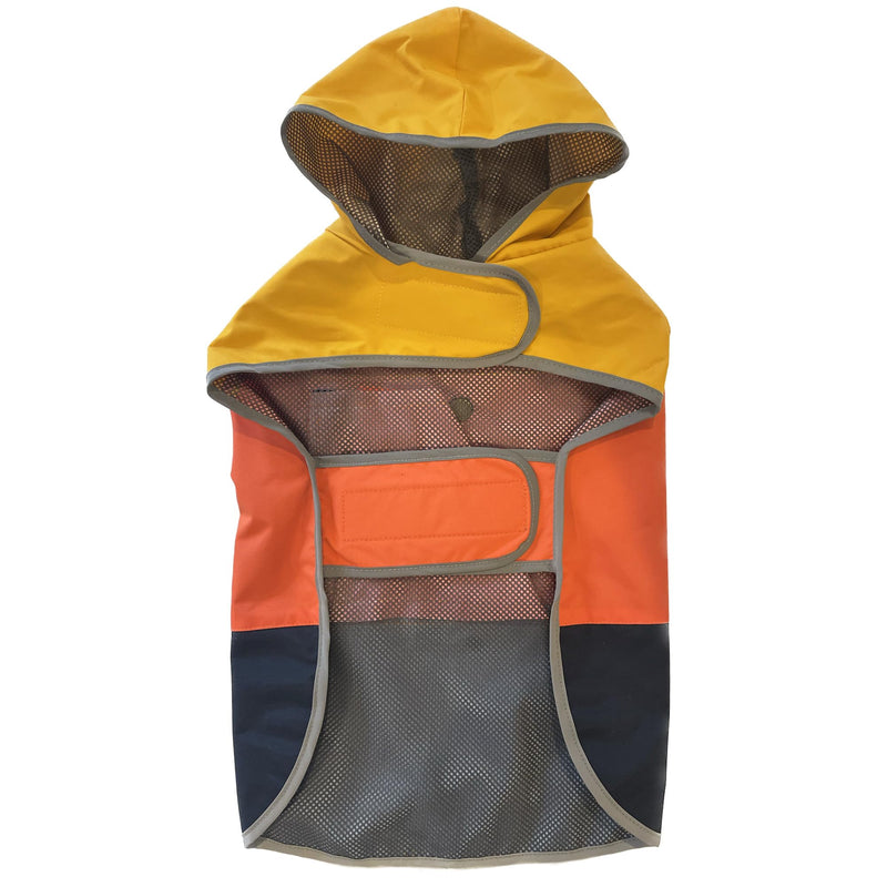 Eddie Bauer E23210S Ravenna Colorblocked Dog Windbreaker Jacket in Small, Orange and Blue Orange, Blue - PawsPlanet Australia
