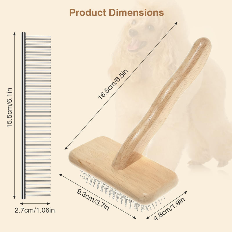 Pet Brush & Comb for Shedding and Grooming, Dog Brush for Long and Short Haired Dogs, Deshedding Tool Removes Undercoat Tangles & Loose Fur