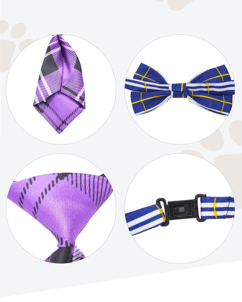 PET SHOW 60 Pack Small Dog Collar Bow Ties and Neck Ties Bulk Puppy Cats Stripe Adjustable Bowties for Small Medium Dogs Cute Dot Birthday Bowknots Wedding Party Holiday Ties Pet Grooming Accessories Daily S/M - PawsPlanet Australia