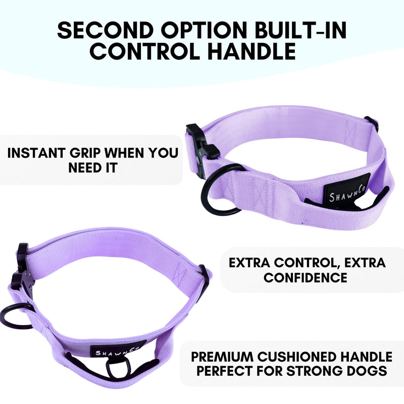 ShawnCo Basecamp Dog Collar- Premium, Adjustable, Heavy-Duty Nylon Tactical Dog Collar with Metal Buckle for Medium and Large Dogs (Sunset Orange, S) S- No Handle Sunset Orange