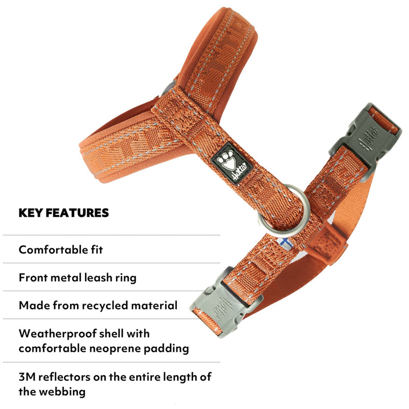 Hurtta Casual ECO Dog Y-Harness, Cinnamon, 24-28 in Cinnamon - ECO 24-28" - PawsPlanet Australia