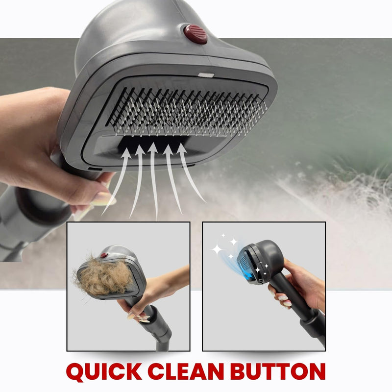 Pet Hair Grooming Brush Vacuum Attachment for Dogs, Cats with Vacuum Extension Hose up to 3.5M – Compatible with Miele, Shark Rocket HV322, HV301, HV371, Rotator NV501, Navigator NV350 Series & More