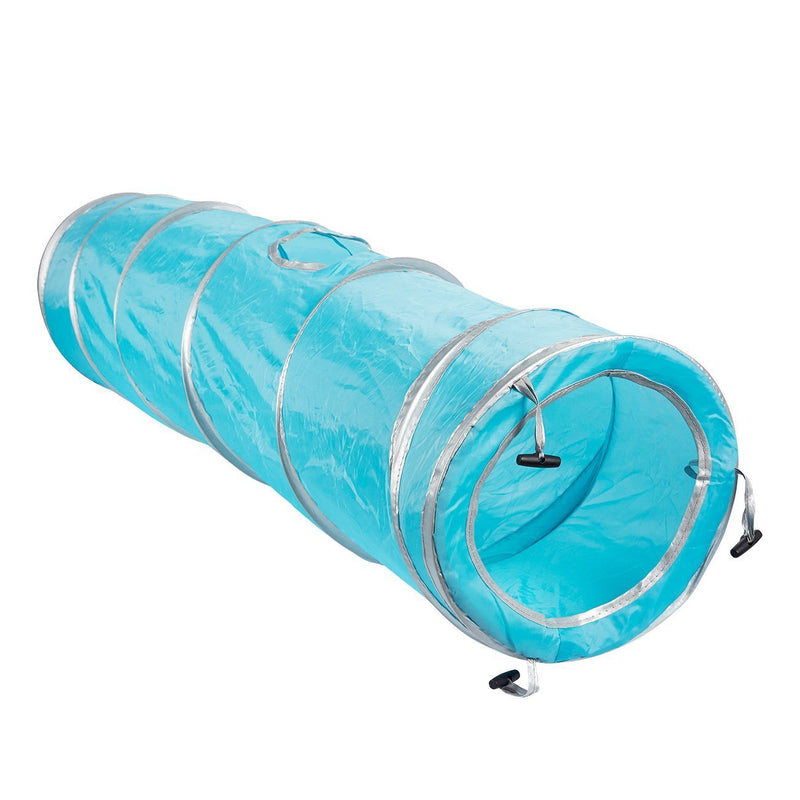 2 Way Cat Tunnel Pet Play Tube - Collapsible Tunnel for Small Pet /Cat /Kitty /Doggy /Rabbit Blue