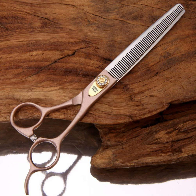 Fenice Peak Professional Thinning Scissors for Dog Cat 7'' Pet Grooming Scissors 440C Stainless Steel Thinning Shears for Dogs 50/56 Teeth Thinner 7"