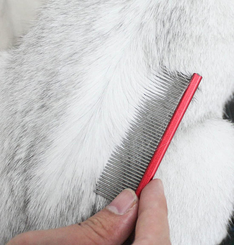 Grooming Comb with Rounded Ends - Rat Tail Design for Dematting and Hairstyling Cats & Dogs, Float Hair Removal One Size Purple - PawsPlanet Australia