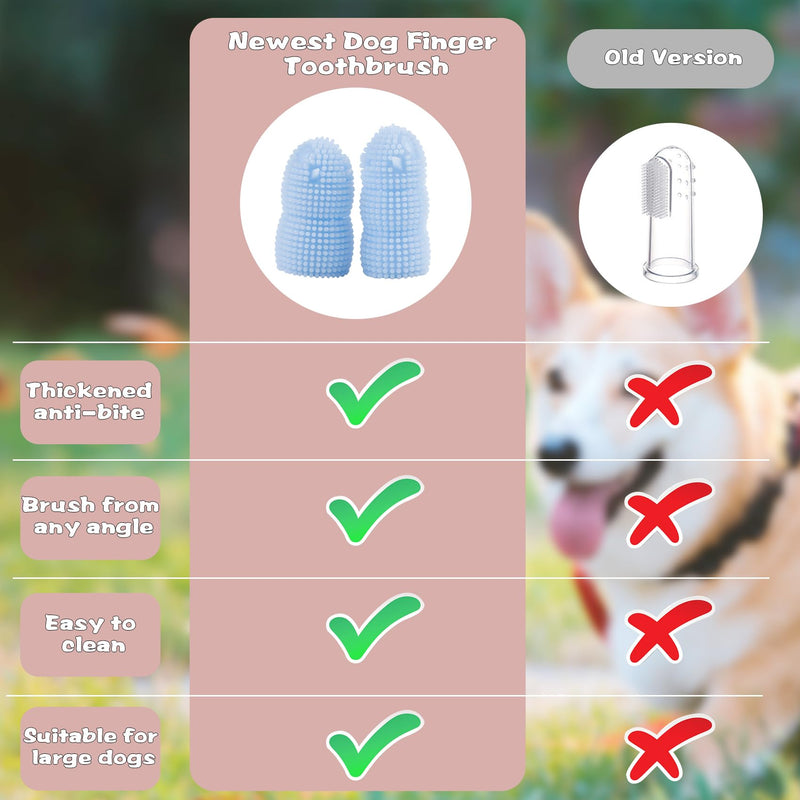 Dog Finger Toothbrush, 4 Pack Heavy Duty Dog Tooth Brushing Kit Soft Silicone Finger Toothbrush for Dogs, Cats (Blue and Pink) (4 Pack) - PawsPlanet Australia