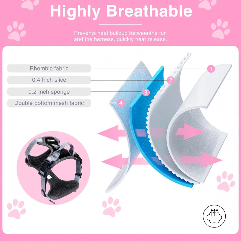 No Pull Dog Harness with Handle for Medium Large Dogs, Soft Padded Reflective Pet Vest for Puppy Training Walking - PawsPlanet Australia
