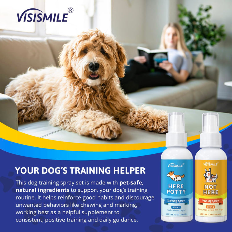 Dog Potty Training Spray Kit: Here Potty Trainer & Not Here Bitter Deterrent Spray - Anti Chew Stop Peeing Urine Marking - Indoor & Outdoor Grass Pad Toilet Spot Odor Repellent for Puppies Dogs - PawsPlanet Australia