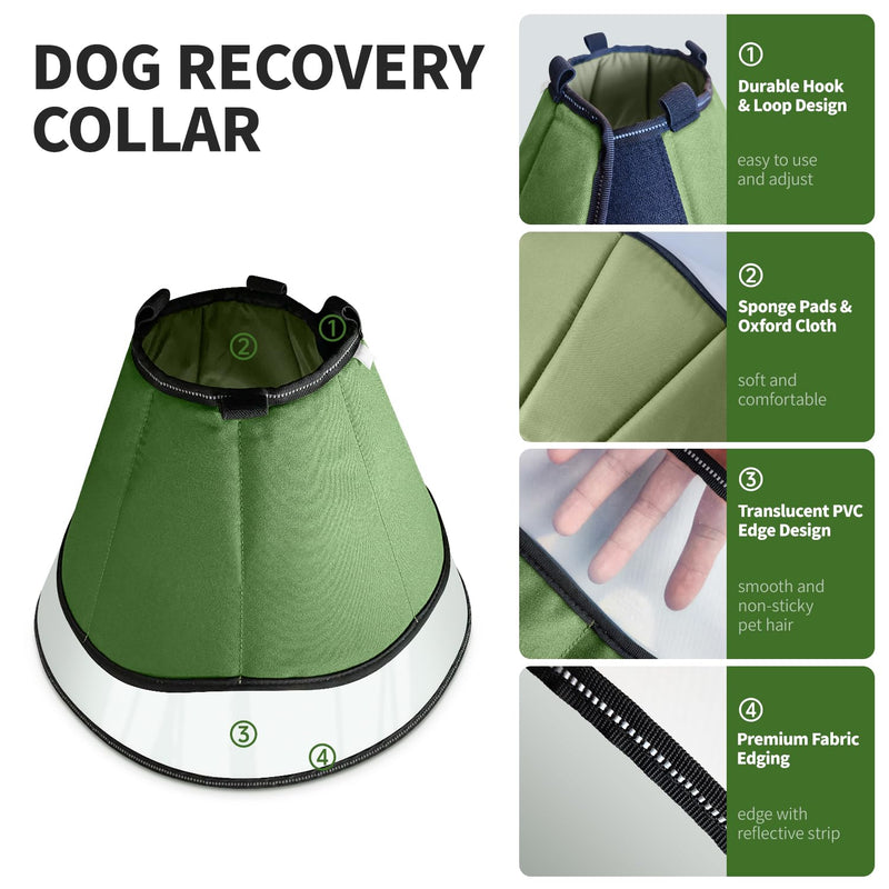 Soft Dog Cone Collar for Large Medium Dogs, Dog Cones for Dogs After Surgery, Adjustable Dog Recovery Collar, Lightweight E-Collars for Dogs, Elizabethan Collar (L) L (11.4", 13-17") - PawsPlanet Australia