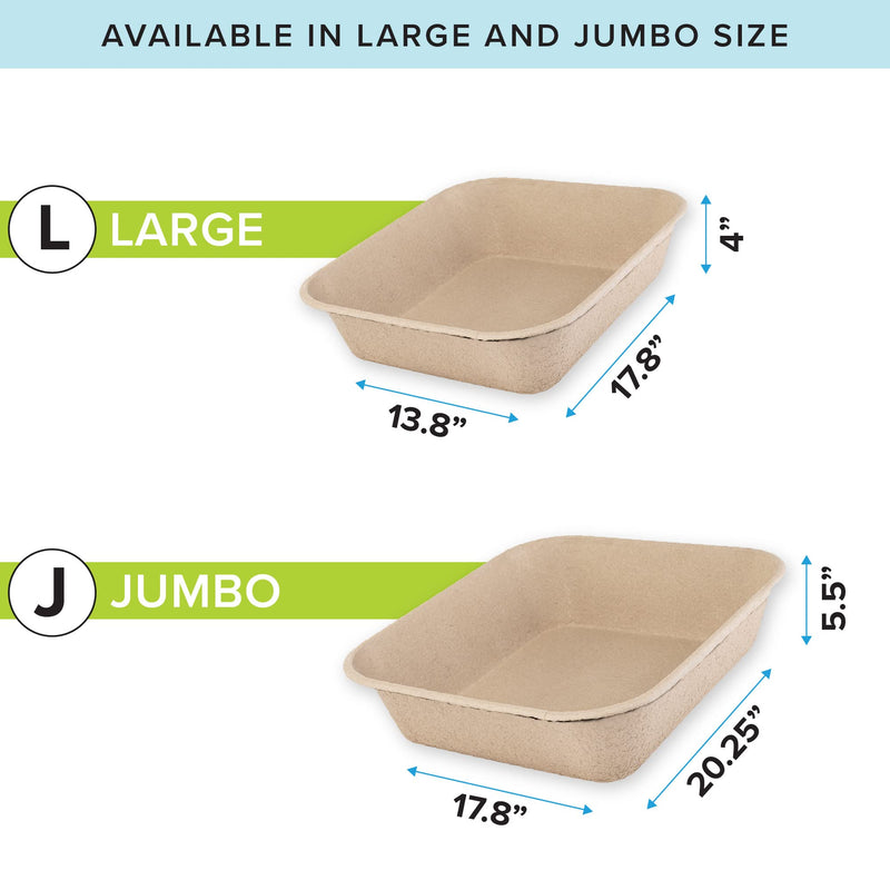 Kitty Sift (6-Pack) Disposable Cat Litter Box, Sustainable, Clean - Large, 6-Pack (Large) Litter Box Only 6 Piece Set - PawsPlanet Australia