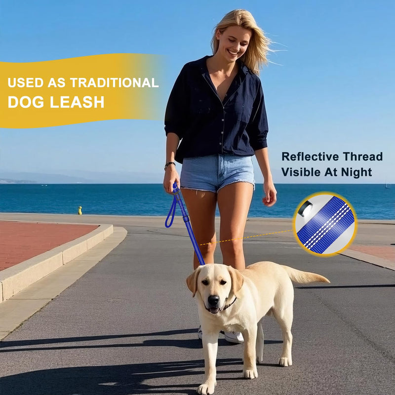 Dog Seat Belt for Car - 3 in 1 Adjustable Dog Car Leash & Harness for Small, Medium and Large Pets - Nylon, Duty Design for Safe Distraction Free Driving Blue - PawsPlanet Australia
