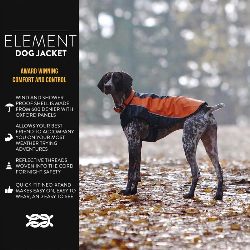 EzyDog Element Best Dog Jacket - Premium Wind and Waterproof Reflective Dog Coat for Safety and Protection - Provides Leash Access to Harness or Collar (Scarlett, Small) Scarlet - PawsPlanet Australia