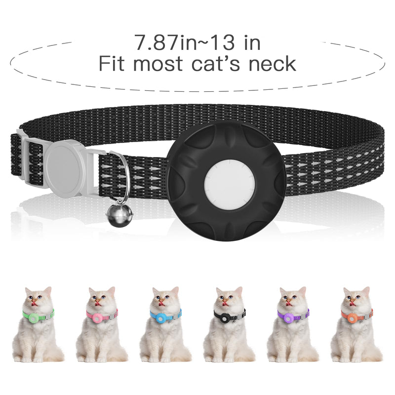Cat Tracker,No Monthly Fee Cat Tracker Collar (Only iOS),Waterproof Pet Tracker for Cats with Safety Elastic Buckle,Works with Any Collar,Compatible with Apple Find My App not for Android-Black - PawsPlanet Australia