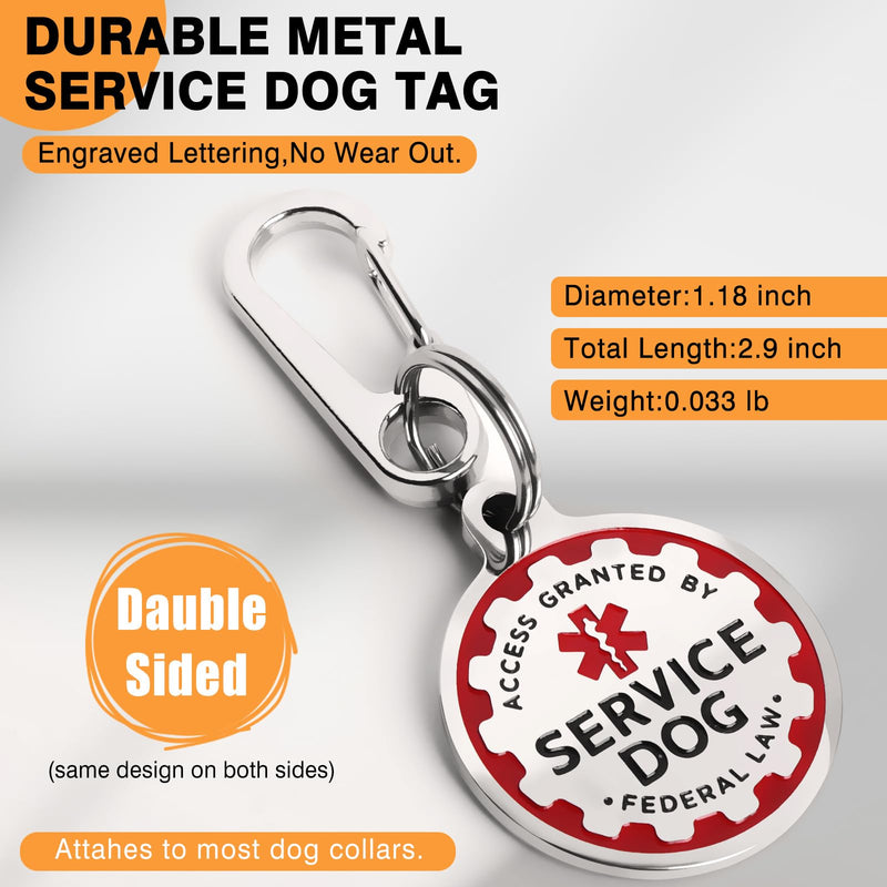 Service Dog Vest+ID Tag+Leash+6 Pcs Patches,Air Mesh Service Dog Harness with 2 Handles Dog Leash,2-Sided Metal Tag for Service Animals for Walking Training,No Pull Pet Harness Set Red XL X-Large - PawsPlanet Australia