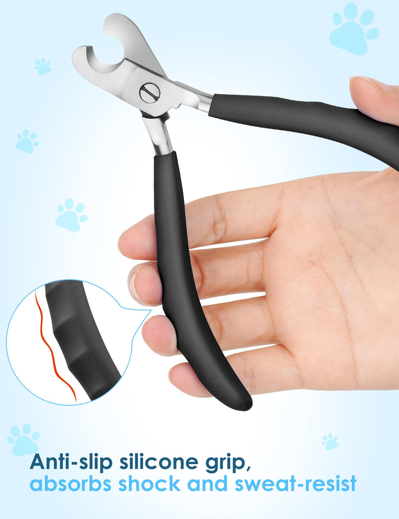 Heavy Duty Dog Nail Clippers -【Cuts Thick Nails Like Butter】【Upgraded Large Opening】 Professional Toenail Trimmer Razor Sharp Blade for Medium to Giant Breed (Black) Black - PawsPlanet Australia