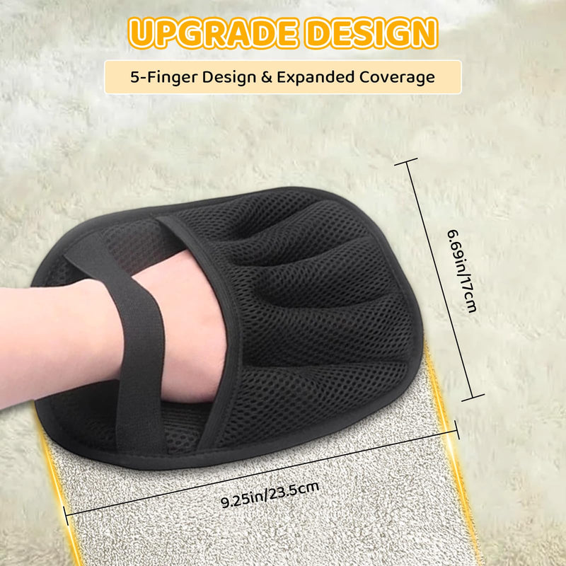 Pet Hair Removal Glove for Dogs & Cats, 2025 Newly Upgraded Five-Finger Electrostatic Pet Hair Gloves and Pet Hair Comb, Pet Hair Remover Tool for Clothing, Couch, Carpet, Car Seat (1PCS) 1 Pack Black - PawsPlanet Australia