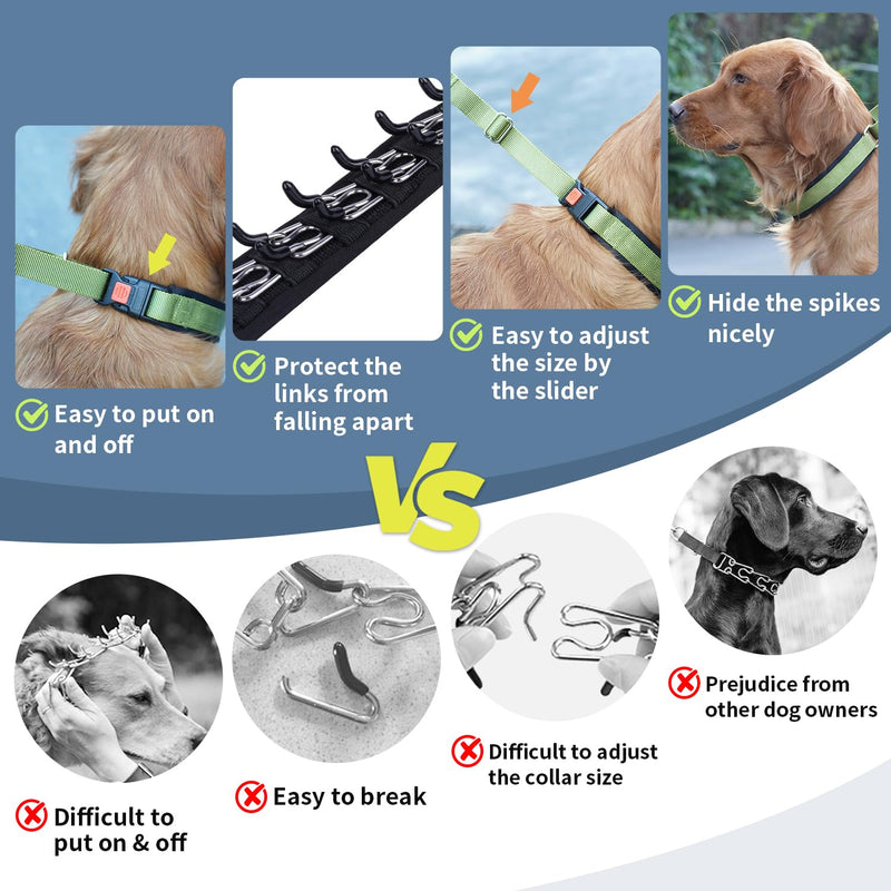 Mayerzon No Pull Dog Collar, Patented Martingale Collar for Small Medium Large Dogs with Buckle and Heavy Duty Nylon for Walking Training Hunting, Safe and Easy to Use(L, Green) Large,2.5mm,18.5"-23.5"Neck - PawsPlanet Australia