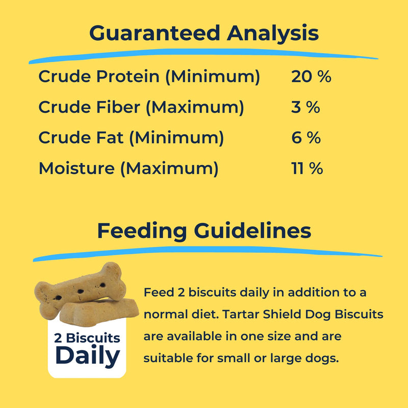 Tartar Shield Dental Dog Biscuits | Safe Daily Treats | Cookie Cleans Teeth & Gums Fresh Breath Natural Oral Health Support | Tasty Lean Chicken Flavor | USA Made - PawsPlanet Australia