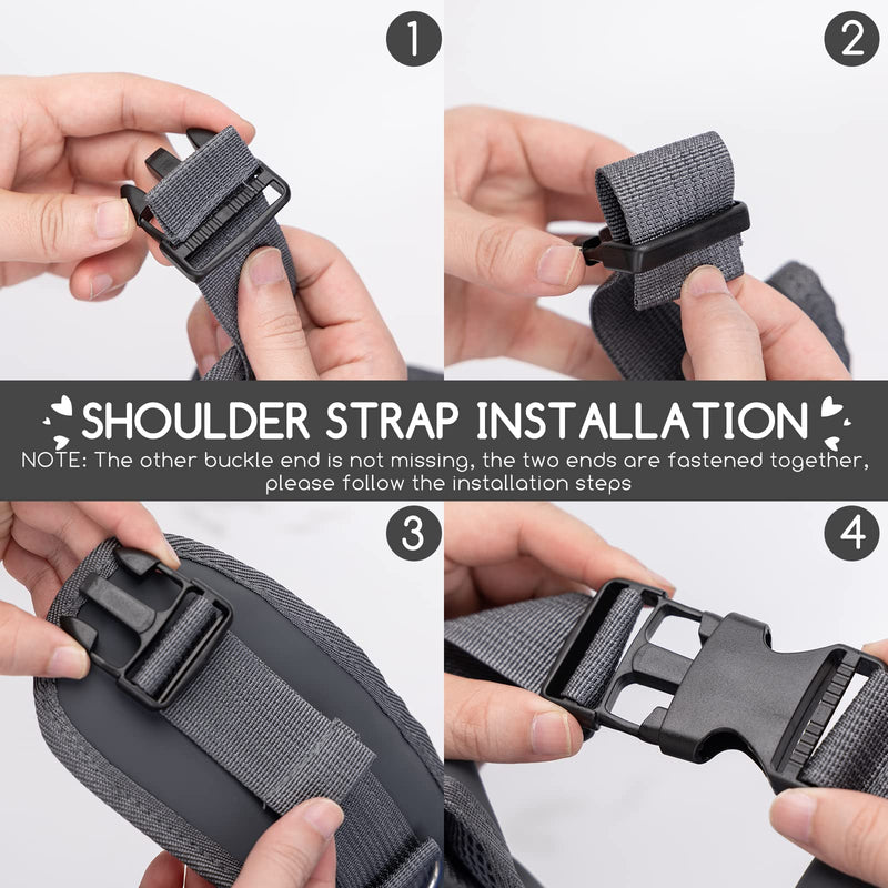 Nobleza Dog Sling Carrier, Mesh Adjustable Pet Sling Puppy Sling Carrier for Small Medium Dog Cat Rabbit (L (up to 10 lbs), Gray Black) 14.6"L x 11.4"W x 9.8"H Grey - PawsPlanet Australia