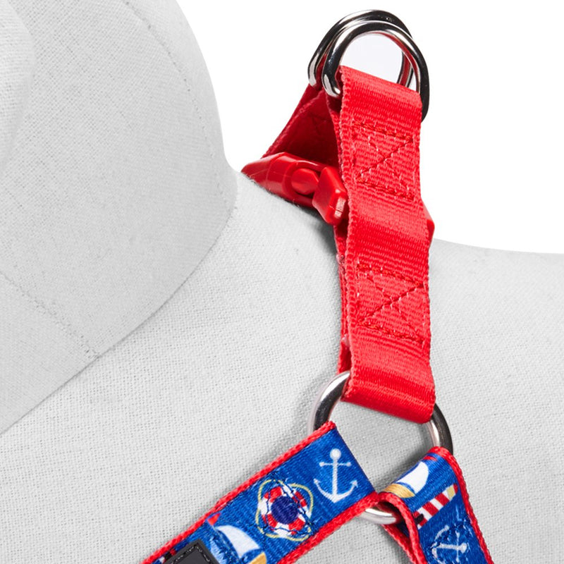 Blueberry Pet Essentials 2 Patterns Step-in Peace Bon Voyage Nautical Blue Dream Designer Dog Harness, Chest Girth 26" - 39", Large, Adjustable Harnesses for Dogs (26"-39") Chest Girth (Pack of 1) - PawsPlanet Australia