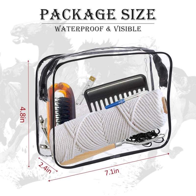 Horse Braiding Kit – 11PCS Equestrian Mane & Tail Grooming Set with Braiding Yarn, Rug Hook, Mane Comb, Seam Ripper, Measuring Tape & Storage Bag – Horse Show Grooming Essentials, Easy for Beginners - PawsPlanet Australia