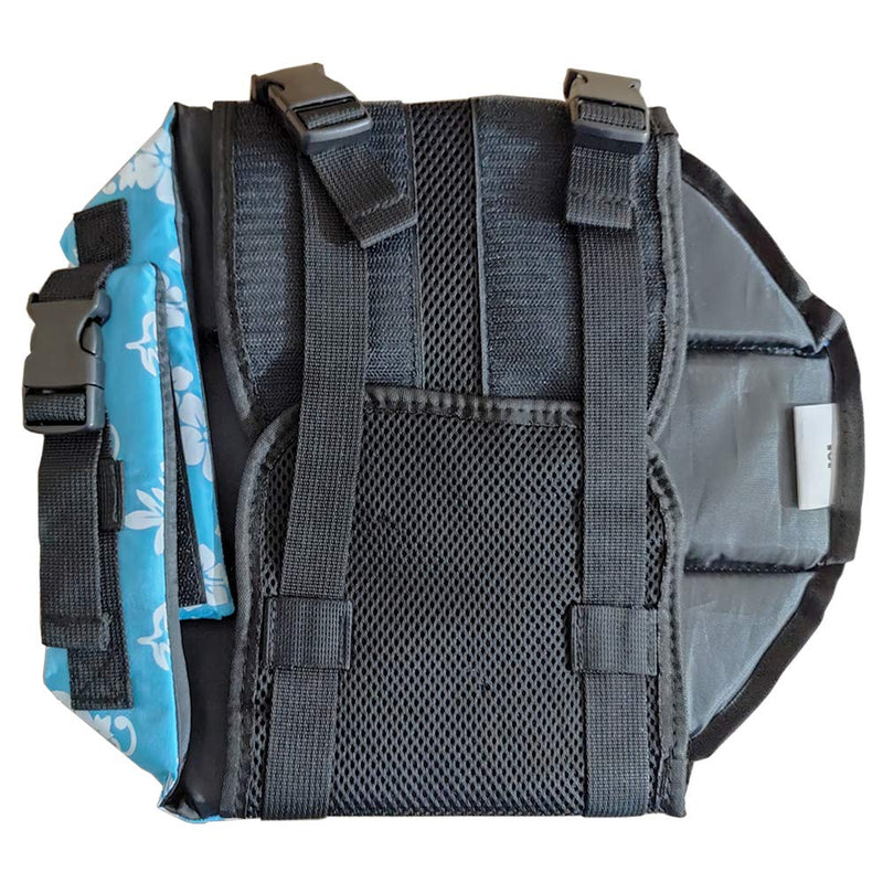 Dog Life Jacket Easy-Fit Adjustable Belt Pet Saver Swimming Safety Swimsuit Preserver with Reflective Stripes for Doggie (L, Flowers and Blue) L - PawsPlanet Australia