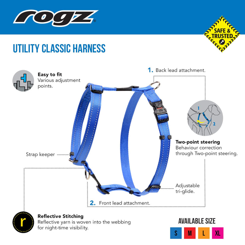 Reflective Adjustable Dog H Harness for Large Dogs; matching collar and leash available, Yellow - PawsPlanet Australia