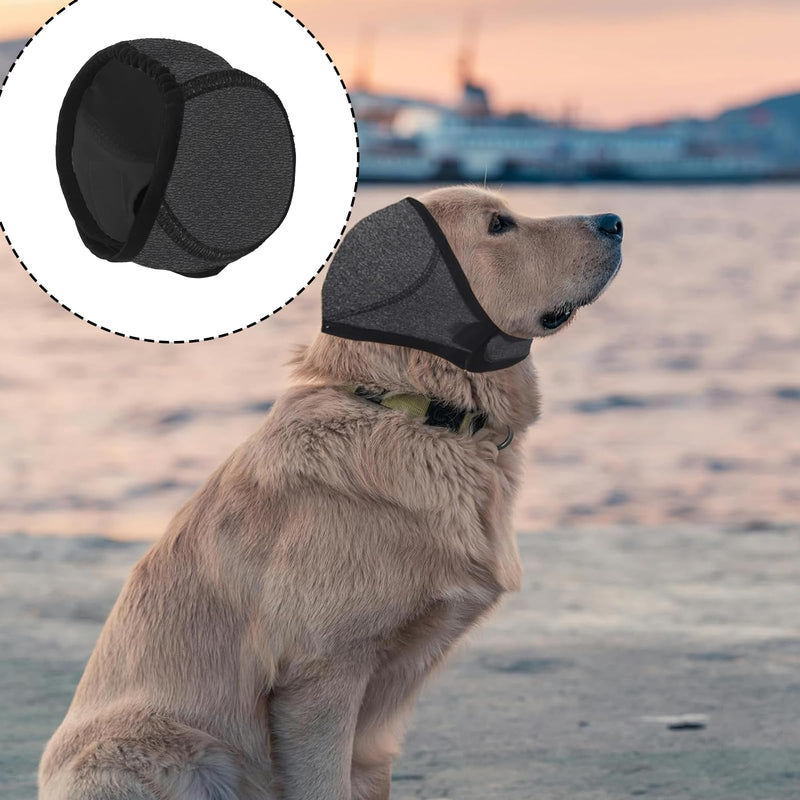 Dog Ear Protectors Noise Cancelling Ear Muffs Adjustable Dog Ear Defenders Waterproof Calming Hood Snood for Dogs Ears Protection During Thunder Fireworks Bath Grooming (L) L