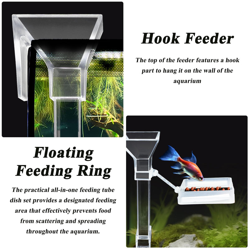 Shrimp Feeding Tube and Dish Set Aquarium Fish Feeder Tube Clear Shrimp Feeder Fish Tank Feeding Supplies with Feeding Ring Cleaning Brush for Fish Tank Aquarium - Prevent Food Scattering - PawsPlanet Australia
