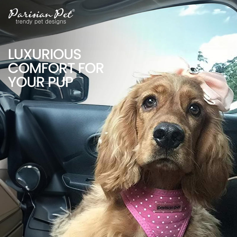Parisian Pet Girl Dog Harness - Adjustable Dog Vest Harness - 100% Mesh Fabric No Pull Dog Harness Small-Sized Dog - Polka Dot Cooling Dog Harness for Walking, Running, and Hiking - Puppy Harness - S Pink Dots - PawsPlanet Australia