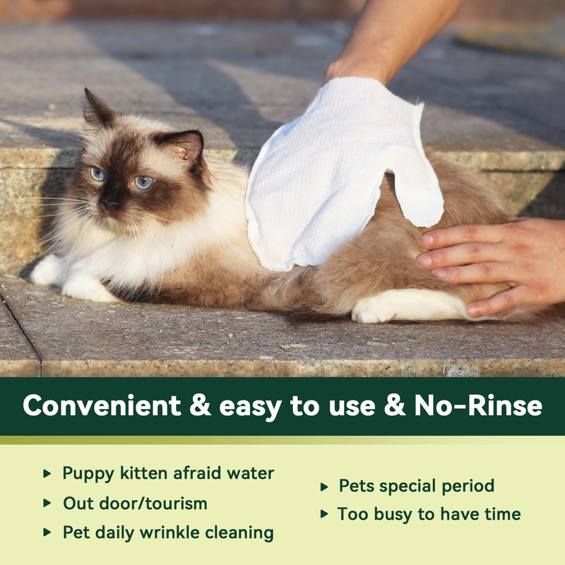 ECO PET Glove Wipes – Dog & Cat Cleaning Gloves Wipe | Bath Wipes with Coconut Oil, Sea Buckthorn, Kakadu Plum, Oat Extract | Pet Grooming Paw, Fur & Butt Wipes | Glove-Style Wet Wipes Sea Tail Grass&Salt - PawsPlanet Australia