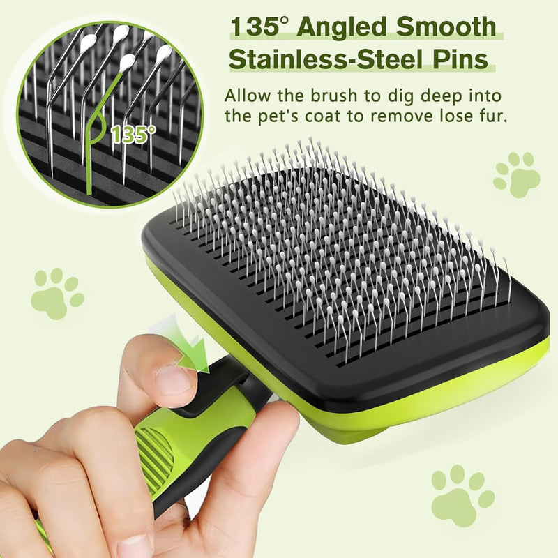 Cat Brush Dog Brush, Self Cleaning Cat Hair Brushes for Grooming, Dogs Bath Brushes, Dogs Grooming Kit for Hair Removal(Pack of 3)