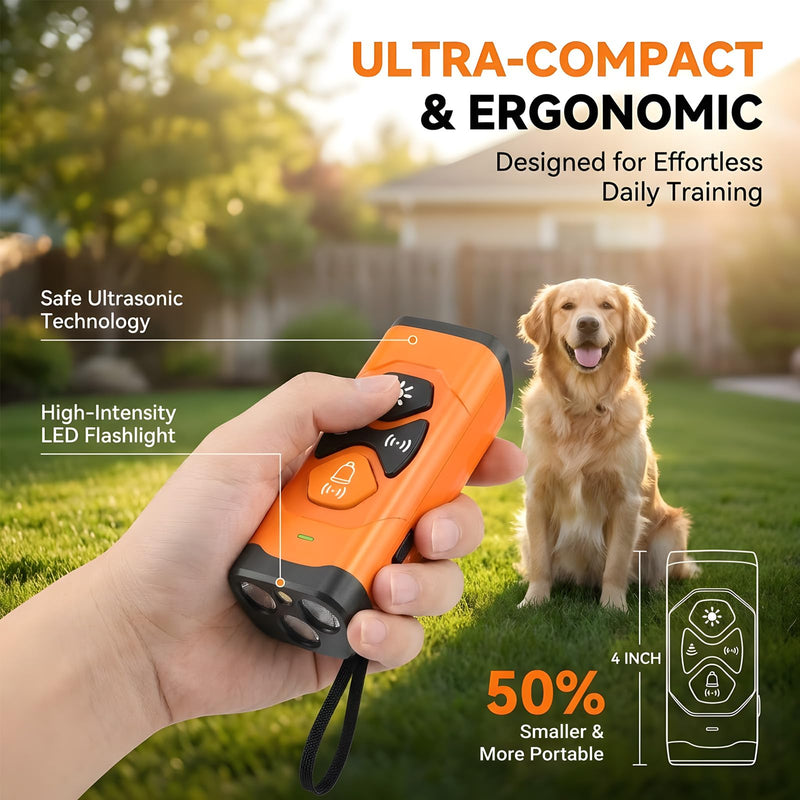 Dog Barking Deterrent Devices with Instant Bark Button - 23ft Range Ultrasonic Anti Barking Device for Dogs - Safe & Humane Rechargeable Behavior Training Tool for Indoor Outdoor Use