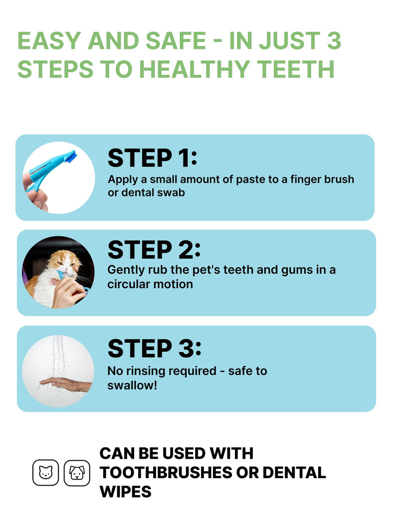 Toothpaste for Dogs | Natural Ingredients for Plaque & Tartar Removal | Cat & Dog Toothpaste for Fresh Breath | Cat Dental Care | Also Suitable for Your Puppy/Kitten Teeth Cleaning