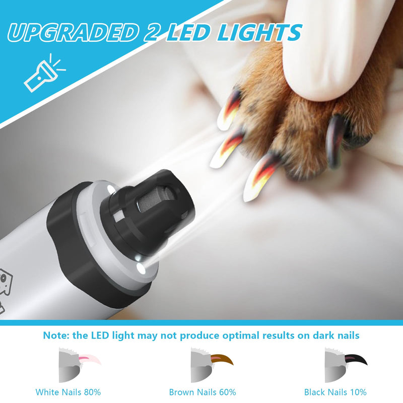 Dog Nail Grinder with Dog Nail Trimmers, Dog Nail Clippers Kit for Large Medium Small Dogs & Cats, Quiet Electric Pet Nail Grinder with Light, 2-Speed USB Rechargeable Pet Paws Grooming Tool - PawsPlanet Australia