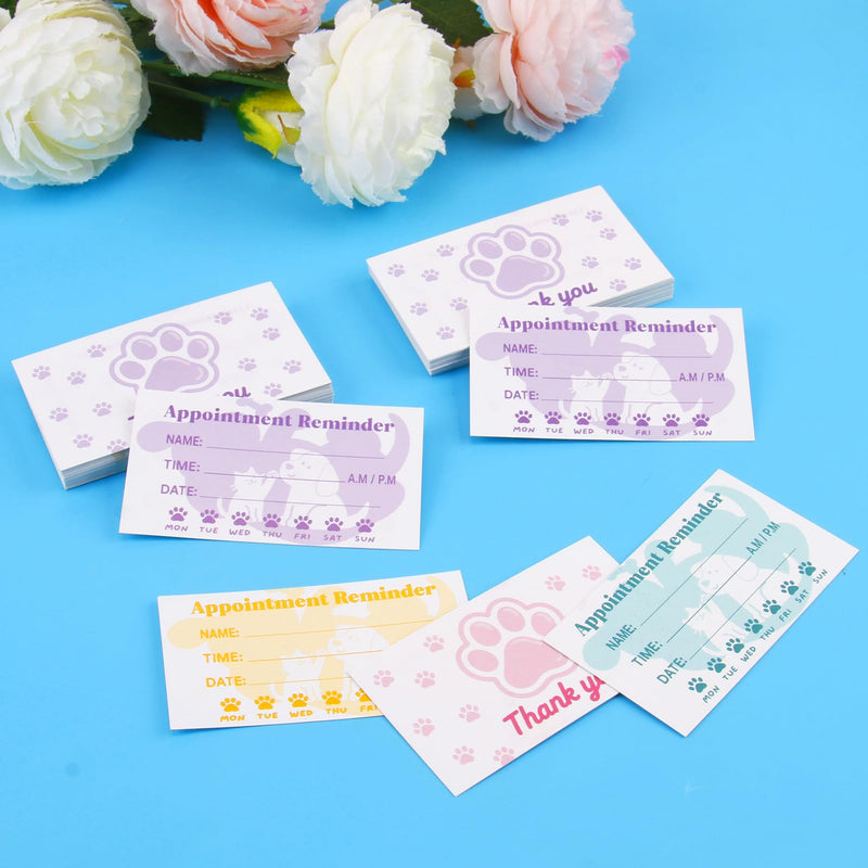 Pet Grooming Appointment Reminder Card,240Pcs Paw Prints Appointment Business Cards Groomings Report Card for Pet Care Dog Spa Client Reminder Vet Office - PawsPlanet Australia