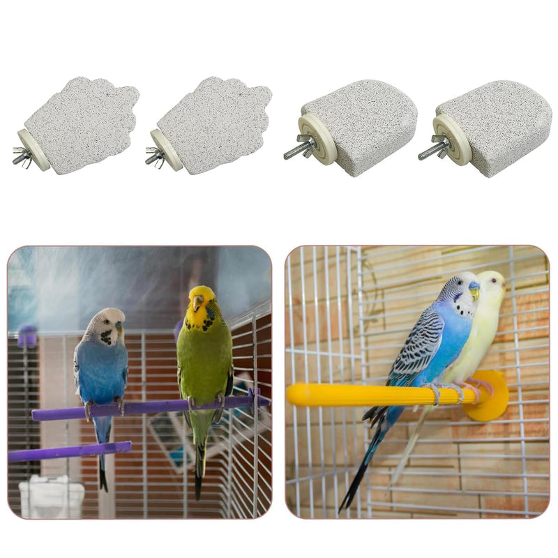 4Pcs Bird Beak Grinding Stone, Bird Perches Calcium Parrot Perch Stand Parrot Teeth Mouth Molar Cage Accessories Platform Paw Grinding Sticks Jumping Stand for Budgie Cockatiel Conure Finch - PawsPlanet Australia