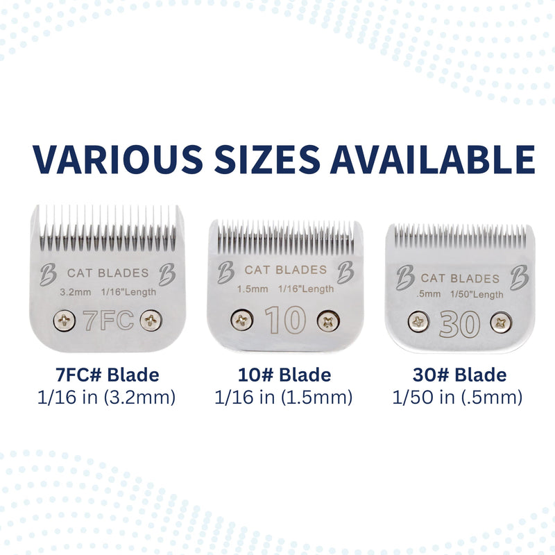 Detachable A Series 30 Blades Cat Clippers Cuts Length 1/50" - 0.5mm Japanese High Carbon Steel Cat Clipper Supplies | Cat Grooming Blade (Compatible A5 Series Clippers for Cats(30C) 30C (1/50" - 0.5mm)