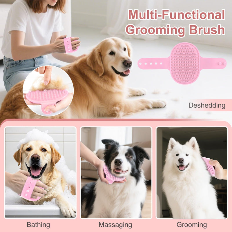 Slicker Brush for Dogs, Slicker Brush for Doodles Long Haired Dog, Goldendoodle Long Pin Detangler for Dematting, Dog Slicker Brushes for Grooming (Large Curved)(Red) Red
