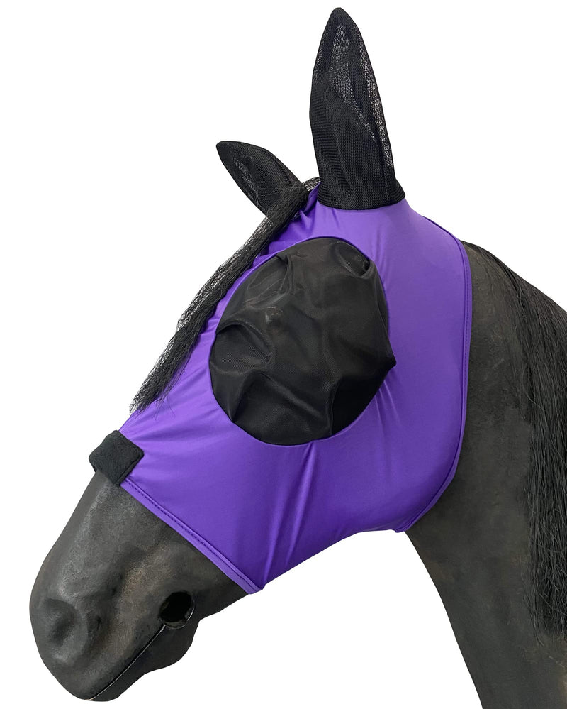 LEAFOREST Horse Mesh Fly Mask with Ears, Soft Mesh Mask Anti-UV with Ears Violet, Cob