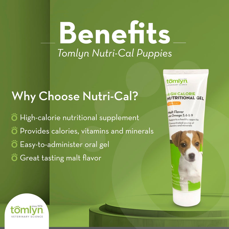 Tomlyn High Calorie Nutritional Gel for Puppies, (Nutri-Cal) 4.25 oz Puppy