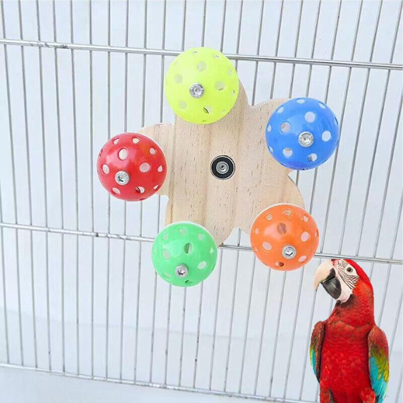 1 Pcs Parrot Spinning Ferris Wheel Ferris Wheel Toy for Birds with Bird Colorful Chewing Toys Bird Habitat for Birds with 5 Holder Perches - PawsPlanet Australia