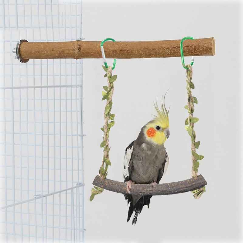 2Pcs Pet Bird Perch Swing Pet Bird Swing Stand Rope Bird Cage Swing Parrot Rope Swing Hanging Toy Parrot Swing Toy for Lovebirds, Larks, Finches, Macaws, Cockatiels