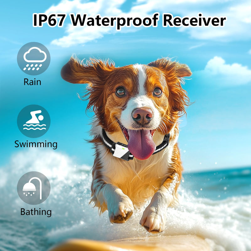 Shock Collar for Dogs, Dog Training Collar with Remote Control for 2 Dogs, 3 Training Modes with Beep, Vibration and Satic, Waterproof, Rechargeable for Large Medium Small Black White - PawsPlanet Australia