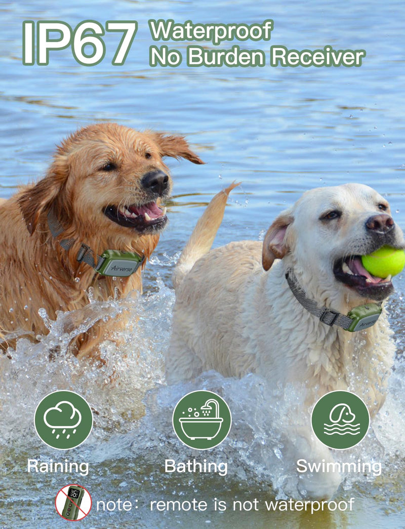 Dog Shock Collar 2 Dogs - 3300 ft Waterproof Dog Training Collar with Remote, 3 Modes Electric Dog Training Collar for All Breed Sizes,Beep/Vibration/Humane Shock (1-16 Levels) Avocado Green 2-Pack - PawsPlanet Australia