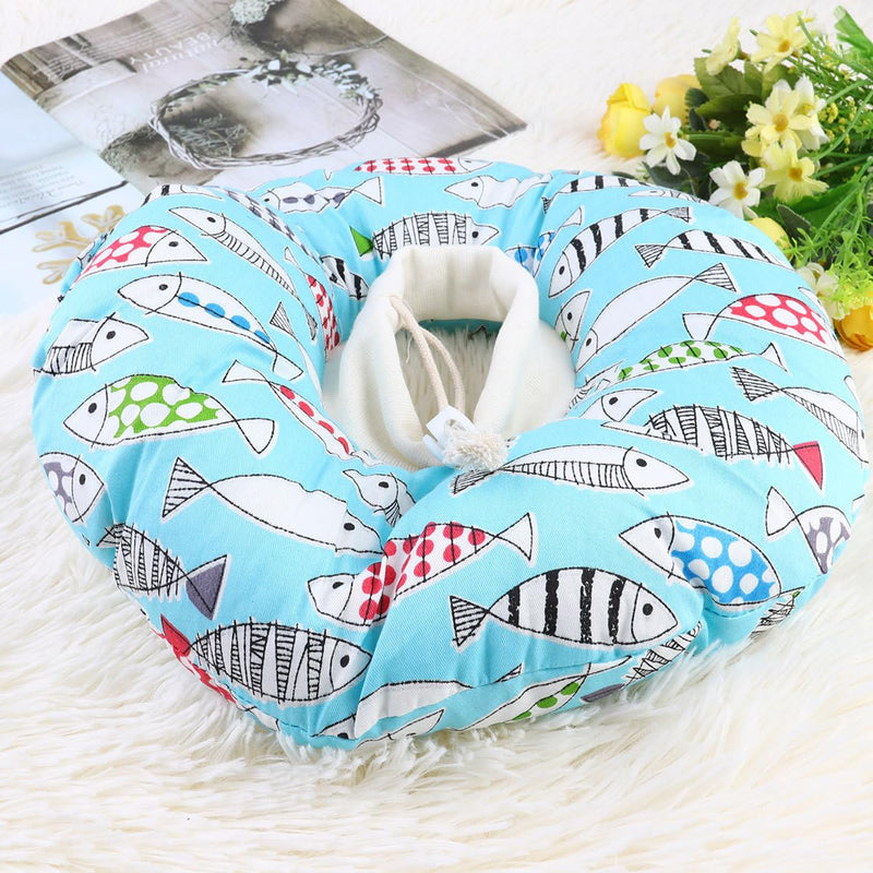 ULTECHNOVO Cat Collar Soft Anti-Lick and Anti-Bite Neck Collar with Fish Pattern Made of PP Cotton 1kg for Post-Surgery and Sterilization Protection for Pets