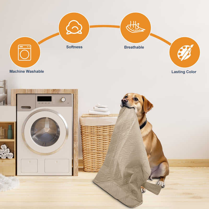 Pet Couch Cover, Waterproof Anti-slip Couch Covers for Dogs, Leak-proof Couchs Protector for Dogs, Double-sided Available Furniture Covers for Pets Dogs Cat Home Travel Car Picnic Use (Khaki, 52x82in) Khaki - PawsPlanet Australia
