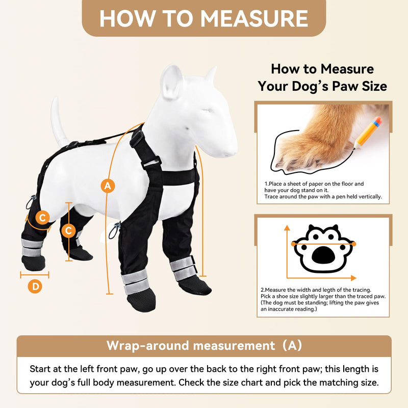 Dog Suspender Boots for Large Dogs – Waterproof & Non-Slip Dog Paw Protectors with Adjustable Straps & Reflective Strips, All-in-One Connected Dog Boots for Outdoor Walks, Snow, Rain, Hiking (XL) XL - PawsPlanet Australia